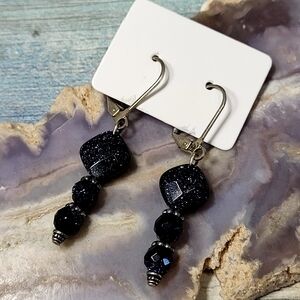 Blue Goldstone Dangle Earrings - Women Jewelry